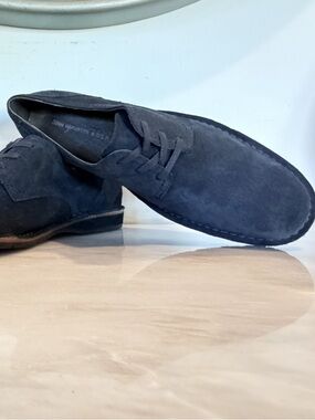 John Varvatos USA Blue Suede Derby Shoes Mens 11 Navy Lace Up Casual Dress